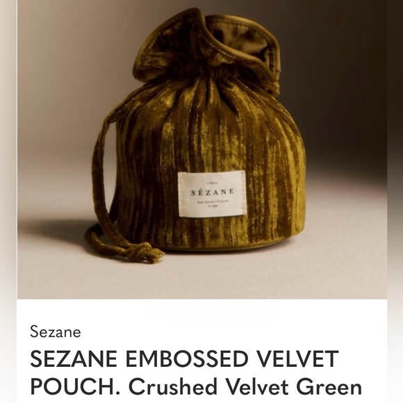Sezane Handbags - Sezane NWOT Velvet Pouch